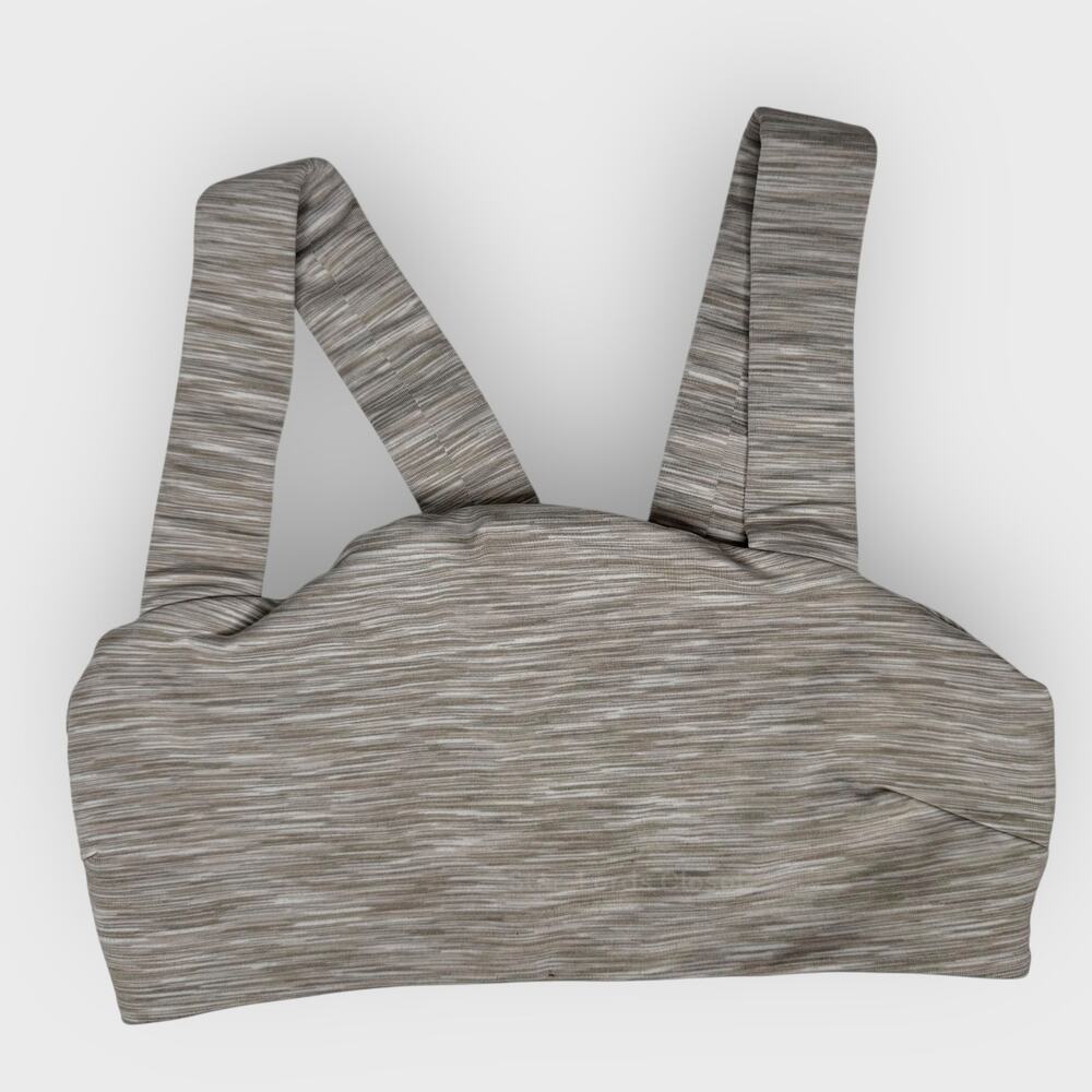 Outdoor Voices Freeform Sports Bra Gray Space Dye Square Neck Stretch Activewear